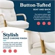 Maklaine Executive MidBack Office Chair Bonded Leather White and Gold