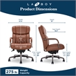 Maklaine Executive Office Chair Bonded Leather Cognac and Graphite
