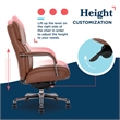 Maklaine Executive Office Chair Bonded Leather Cognac and Graphite