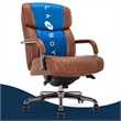 Maklaine Executive Office Chair Bonded Leather Cognac and Graphite