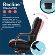 Maklaine Executive Office Chair Bonded Leather Black and Graphite