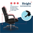Maklaine Executive Office Chair Bonded Leather Black and Graphite