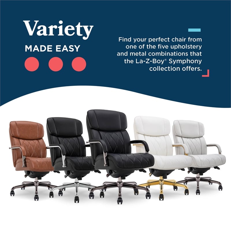Maklaine Executive Office Chair Bonded Leather Black and Graphite