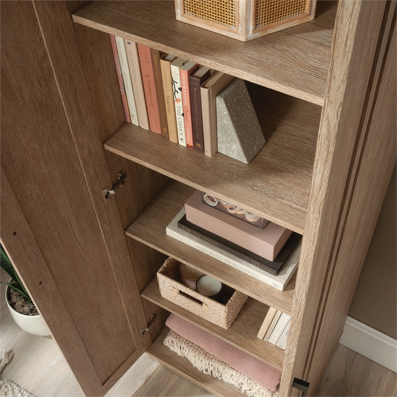 Maklaine Transitional Storage Cabinet in a Brushed Oak finish