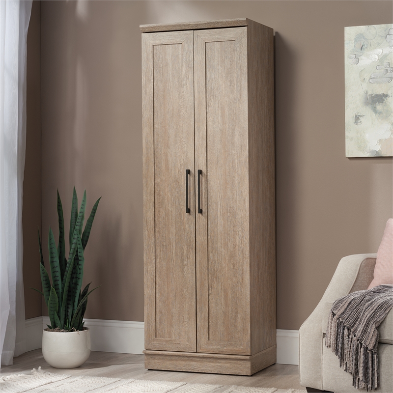 Maklaine Transitional Storage Cabinet in a Brushed Oak finish