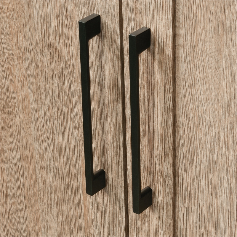 Maklaine Transitional Storage Cabinet in a Brushed Oak finish