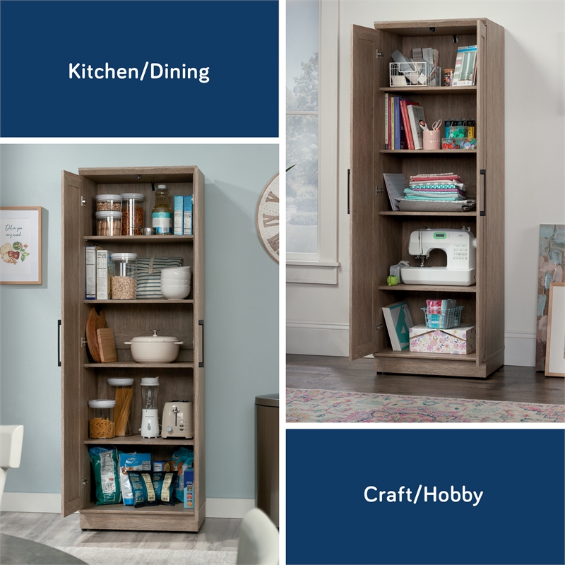 Maklaine Transitional Storage Cabinet in a Brushed Oak finish