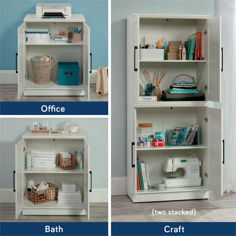 Maklaine Contemporary Base Cabinet in a Glacier White finish