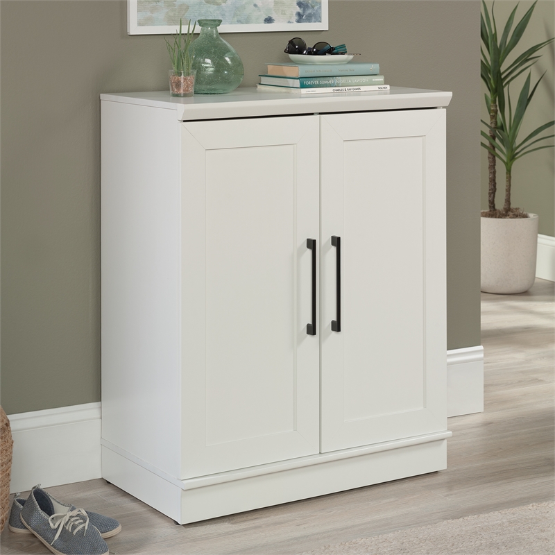 Maklaine Contemporary Base Cabinet in a Glacier White finish