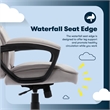 Maklaine Executive Office Chair Padded Armrest Taupe Velvet Fabric