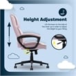 Maklaine Executive Office Chair Padded Armrest Pink Velvet Fabric