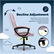 Maklaine Executive Office Chair Padded Armrest Pink Velvet Fabric