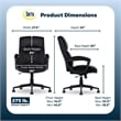 Maklaine Executive Office Chair Padded Armrest Black Velvet Fabric