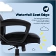 Maklaine Executive Office Chair Padded Armrest Black Velvet Fabric