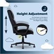 Maklaine Executive Office Chair Padded Armrest Black Velvet Fabric
