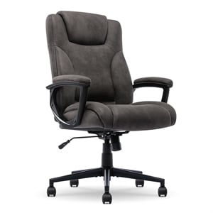 Maklaine Office Ergonomic Computer Chair Lumber Support Brown