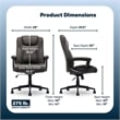 Maklaine Office Ergonomic Computer Chair Lumber Support Brown