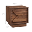 Maklaine Contemporary Wood 2-Drawer Nightstand in Walnut Finish