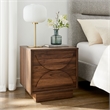 Maklaine Contemporary Wood 2-Drawer Nightstand in Walnut Finish