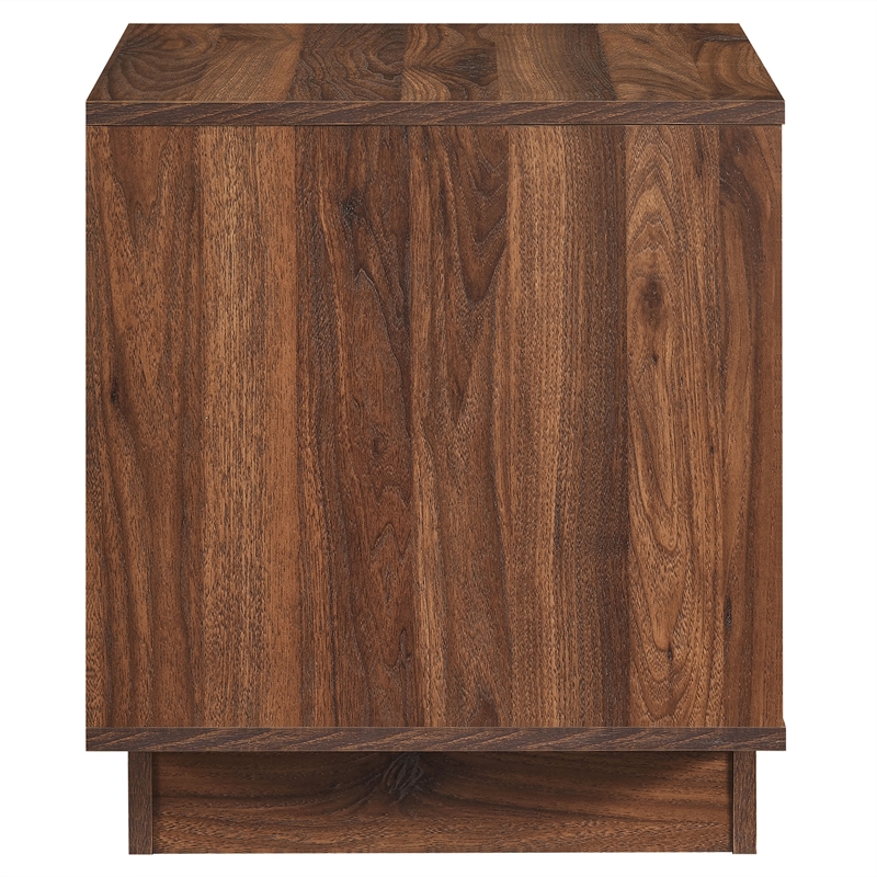 Maklaine Contemporary Wood 2-Drawer Nightstand in Walnut Finish
