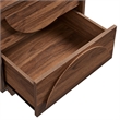 Maklaine Contemporary Wood 2-Drawer Nightstand in Walnut Finish