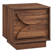 Maklaine Contemporary Wood 2-Drawer Nightstand in Walnut Finish