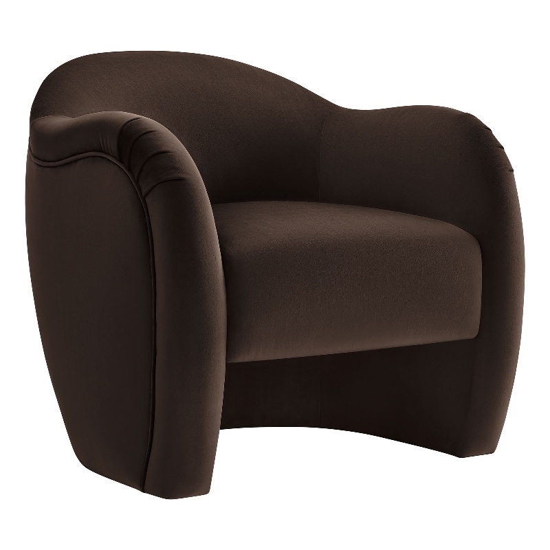 Maklaine Contemporary Wood Accent Chair in Chocolate Brown Finish