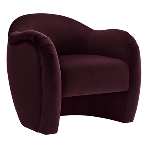 Maklaine Contemporary Upholstered Accent Chair in Mulberry Finish