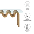 Maklaine Contemporary Wood Wave-like Shaped Coffee Table in Natural