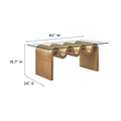 Maklaine Contemporary Wood Wave-like Shaped Coffee Table in Natural