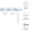 Maklaine Contemporary Wood Wave-like Shaped Coffee Table in White