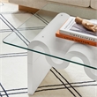 Maklaine Contemporary Wood Wave-like Shaped Coffee Table in White