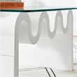 Maklaine Contemporary Wood Wave-like Shaped Coffee Table in White