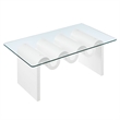Maklaine Contemporary Wood Wave-like Shaped Coffee Table in White