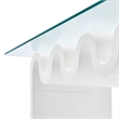 Maklaine Contemporary Wood Wave-like Shaped Coffee Table in White