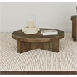 Maklaine Farmhouse Round Solid Mango Wood Coffee Table Brown