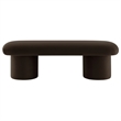 Maklaine Contemporary Performance Velvet Upholstered Bench in Chocolate Brown