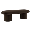 Maklaine Contemporary Performance Velvet Upholstered Bench in Chocolate Brown