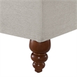 Maklaine Transitional Sea Oat Beige Fabric Upholstered Ottoman