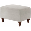 Maklaine Transitional Sea Oat Beige Fabric Upholstered Ottoman