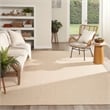 Maklaine Contemporary 10' x 14' Natural Fabric Flat Weave Area Rug