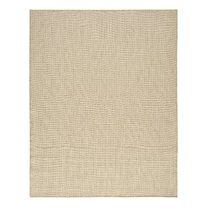 Maklaine Contemporary 10' x 14' Natural Fabric Flat Weave Area Rug