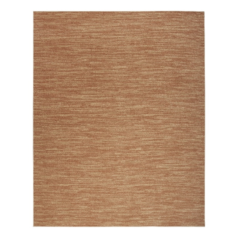 Maklaine Contemporary 10' x 14' Rust Fabric Area Rug in Orange