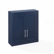 Maklaine Contemporary Engineered Wood Wall Mounted Storage Cabinet in Navy