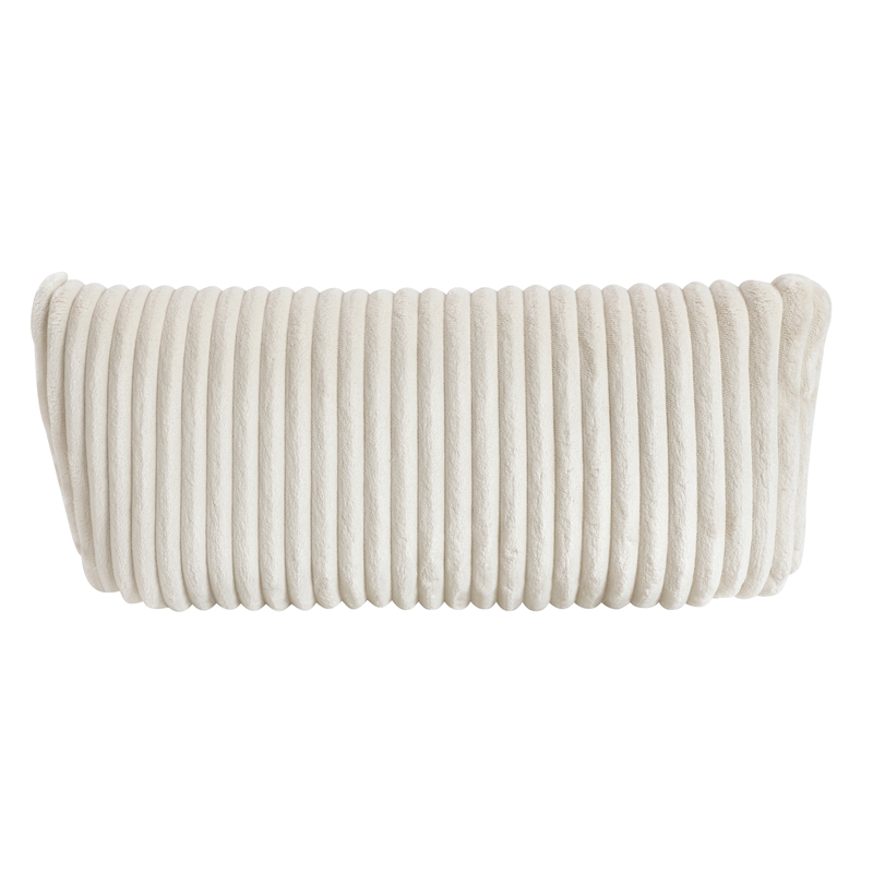 Maklaine Contemporary Corduroy Swivel Glider Reclining Chair in Beige