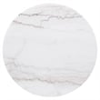 Maklaine Round Marble Top Side End Table in White and Charcoal