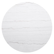 Maklaine Round Marble Top Coffee Table in White and Charcoal