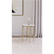 Maklaine Marble White Side Table Round Durable Assembled