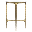 Maklaine Marble White Side Table Round Durable Assembled
