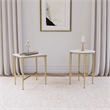 Maklaine Marble White Side Table Round Durable Assembled
